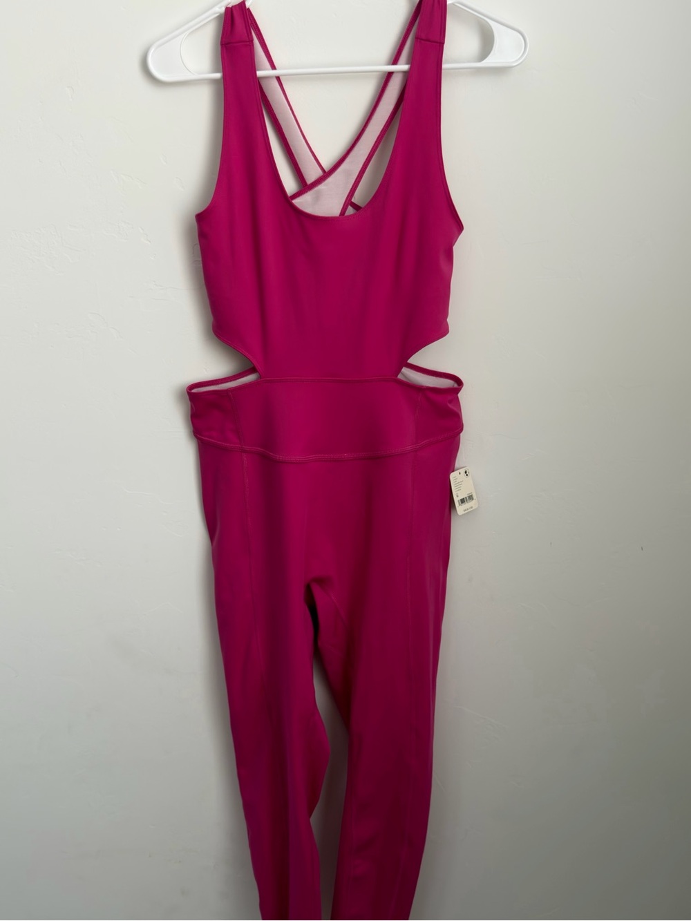 FP Movement by Free People Magenta Cutout Strappy Jumpsuit